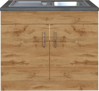 HELD MÖBEL Spülenzentrum »Bologna«, BxHxT: 110 x 85 x 60 cm, Holzwerkstoff - braun