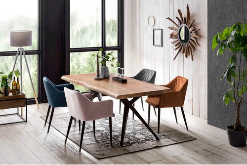 SIT Stuhl-Set »SIT&CHAIRS«, BxHxT: 63 x 83 x 61 cm, samt/metall - rosa