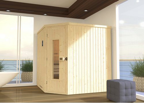 Thumbnail - WEKA Ecksauna »Varberg Eck 3«, BxHxT: 194 x 199 x 194 cm - braun