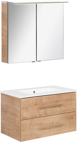 FACKELMANN Waschplatz-Set »B.PERFEKT«, 80cm SPS Asteiche - braun