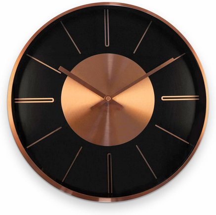 K&L Wall Art Wanduhr, HxT: 30 x 4 cm, kupferfarben, ohne ink. Batterie - braun