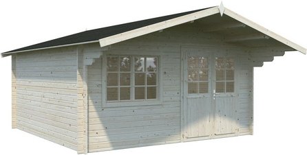 PALMAKO Blockbohlenhaus »Britta«, Holz, BxHxT: 488 x 270 x 580 cm (Außenmaße inkl. Dachüberstand) - braun