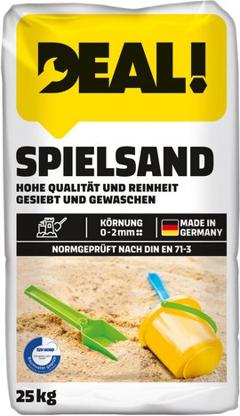 DEAL! Spielsand, 25 kg, braun/beige, Körnung: 2 mm