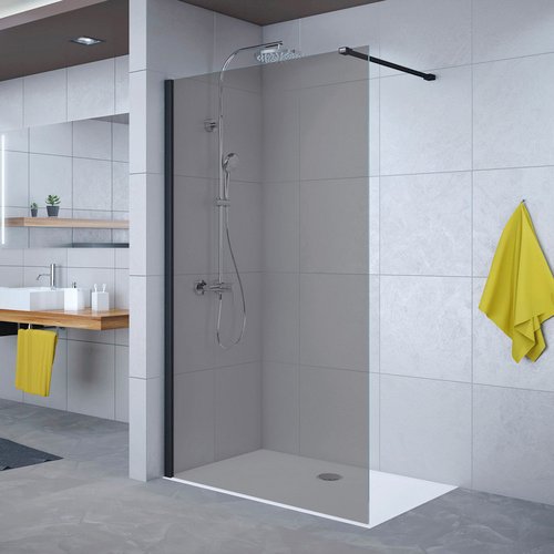 BREUER Duschkabine »Panorama«, Höhe: 200 cm, schwarz, Scheibenstärke: 6 mm