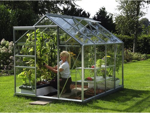 VITAVIA Gewächshaus »Venus«, 5 m², Aluminium/Glas, winterfest - silberfarben