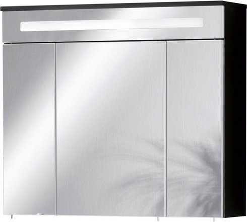 Thumbnail - FACKELMANN Spiegelschrank »KARA«, BxHxT: 80 x 69,6 x 22,5 cm, 6000 K, kaltweiß, 7W - grau