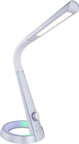 GLOBO LIGHTING Tischleuchte »MITTI«, Höhe: 64 cm, 8 W, Kunststoff matt, silber/weiß - weiss