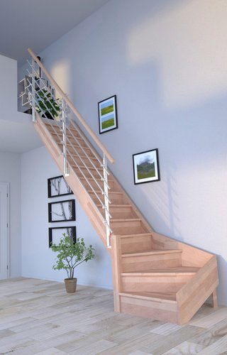 STARWOOD Raumspartreppe »Rhodos«, Buchenholz, 13 Stufen, max. Geschosshöhe 300 cm - braun