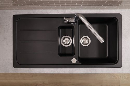 RESPEKTA Einbauspüle »AUSTIN«, HxBxT: 20 x 100 x 50 cm, Granit - schwarz