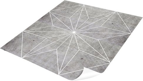 mySPOTTI Vinyl Teppich »Concrete«, BxL:136 cm x 136 cm, grau|weiß