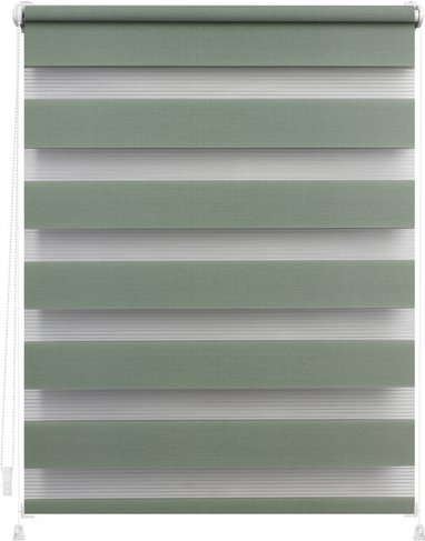 Thumbnail - Lichtblick Duo-Rollo, Klemmfix, B x L: 120 x 150 cm, Polyester, salbeigrün - gruen
