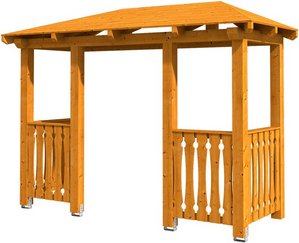 SKANHOLZ Vordach »Wismar 6«, 351 x 134 cm (BxT), nordische Fichte, eiche hell - beige | braun