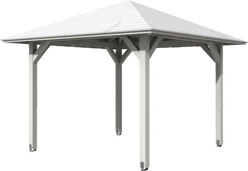 SKANHOLZ Pavillon »Cannes 1«, Zeltdach, viereckig, BxHxT: 374 x 314 x 374 cm - weiss