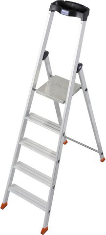 Thumbnail - KRAUSE Stufen-Stehleiter »MONTO Solido«, 5 Sprossen, Aluminium - silberfarben