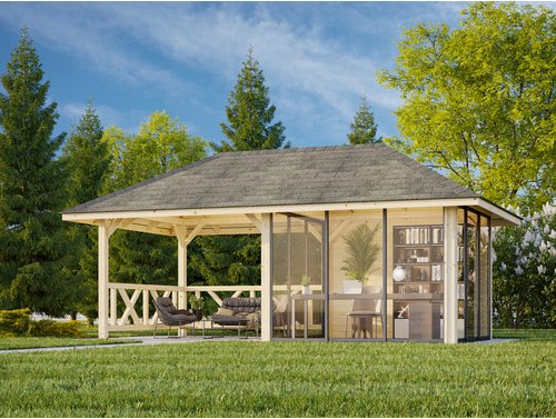 Thumbnail - PALMAKO Pavillon »Bianca Set 204 Slide«, BxHxT: 588 x 319 x 300 cm, transparent tauchgrundiert - braun