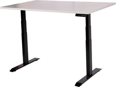 SZAGATO Schreibtisch, Breite: 80 cm, Stahl/Holz - grau