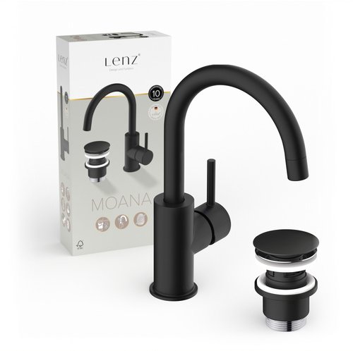 Waschtischarmatur »MOANA«, 3/8", Messing, schwarz-matt