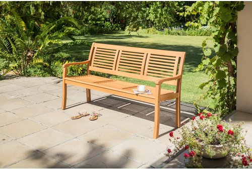 CASAYA Gartenbank »Paolo«, Holz, 3-Sitzer, BxHxT: 158 x 89,5 x 61,5 cm - braun