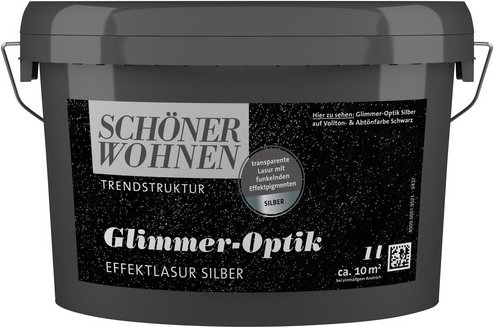 SCHÖNER WOHNEN FARBE Effektlasur »Trendstruktur«, in Glimmer-Optik, silberfarben, 1 l