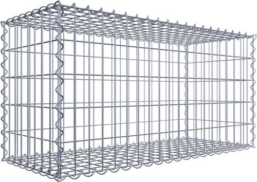 Thumbnail - Gabiona Gabione, silbergrau, Maschenweite 5 cm x 10 cm, Spirale - silberfarben