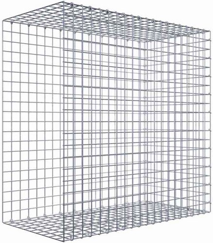 Thumbnail - Gabiona Gabione, silbergrau, Maschenweite 5 cm x 5 cm, C-Ring - silberfarben