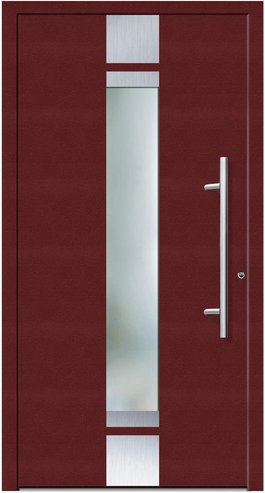 KNOCK Flügelüberdeckende Kunstoff-Haustür »Terra«, purpur - rot