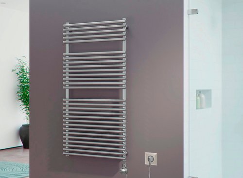 XIMAX Handtuchwärmer »Tec-Edelstahl«, edelstahlfarben, Stahl, Kunststoff - silberfarben