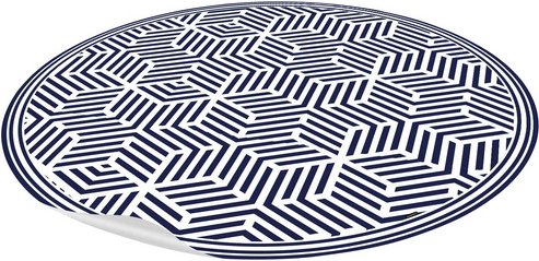mySPOTTI Vinyl Teppich »Svenson«, BxL:136 cm x 136 cm, blau|weiß