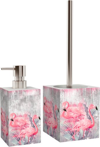Sanilo Bad-Accessoire-Set »Flamingo«, Pink, Rechteckig - rosa