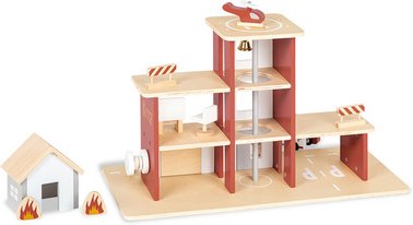Pinolino Spielzeug-Feuerwache »Ben«, BxHxT: 55 x 32 x 25 cm, Linde/MDF, naturfarben/bunt