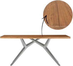 SIT Tisch »TABLES & CO«, HxT: 73 x 100 cm, Holz - braun | silberfarben