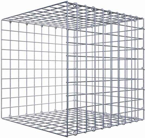 Gabiona Gabione, silbergrau, Maschenweite 5 cm x 5 cm, C-Ring - silberfarben