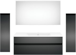 Get2You Badmöbel-Set »twenty one«, 5-teilig, Waschbecken BxHxT: 122 x 1,5 x 51 cm, montiert - grau