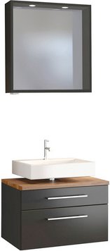 HELD MÖBEL Waschtisch-Set »DAVOS«, 5-teilig - grau