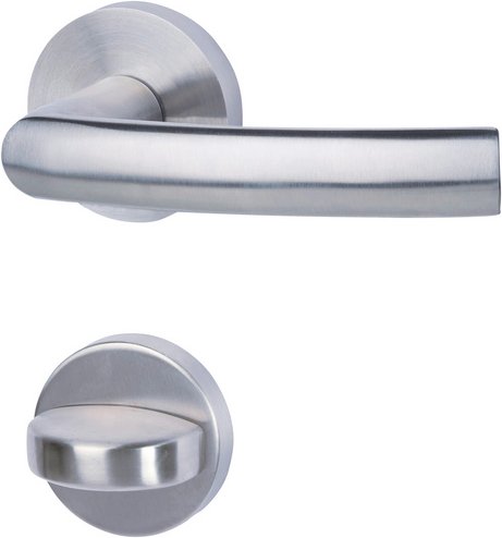 ALPERTEC Türbeschlag, satinierter Edelstahl, WC-Lochung - silberfarben