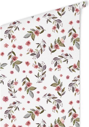 K&L Wall Art Vliestapete »Vintage Vliestapete«, Kirschblüten Rosengarten, mehrfarbig, matt - bunt