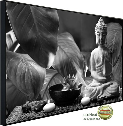 Thumbnail - papermoon Infrarotheizung »EcoHeat - Buddah Figur Schwarz + Weiss«, Matt-Effekt - bunt