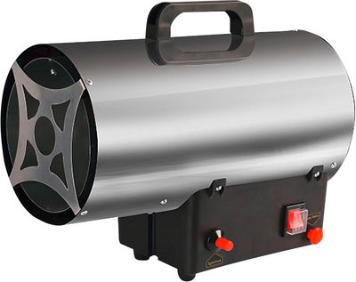 DEAL! Gas-Heizgebläse, 70 W, 10 kW, Edelstahl, silber/schwarz - silberfarben | schwarz