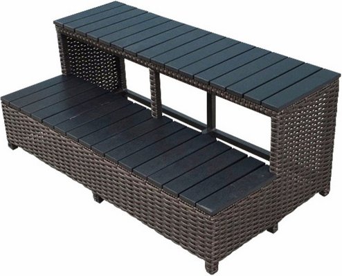 Canadian Spa Whirlpool Treppe, 100 x 56 x 43 cm, für quadratische Whirlpools mit 2,15 m Länge - braun