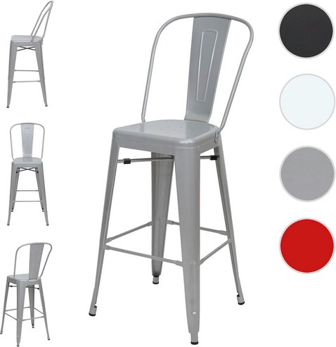 MVG Barhocker »MVG-A73«, 4er-Set, mit Rückenlehne - grau