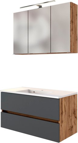 HELD MÖBEL Waschtisch-Set »LUCCA«, 5-teilig - grau