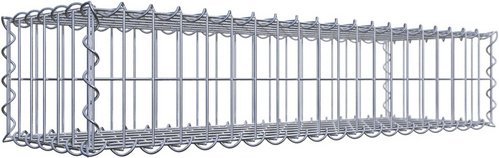 Thumbnail - Gabiona Gabione, silbergrau, Maschenweite 5 cm x 10 cm, Spirale - silberfarben