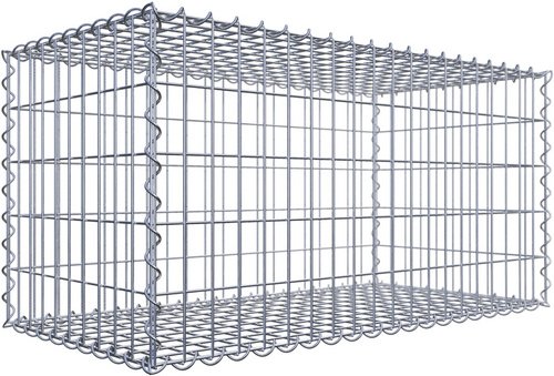 Gabiona Gabione, silbergrau, Maschenweite 5 cm x 10 cm, Spirale - silberfarben