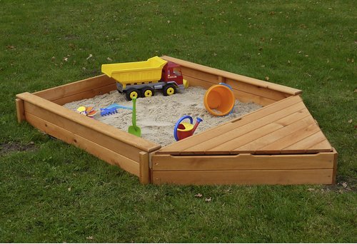 Thumbnail - PROMADINO Sandkasten-Bugbox »Multi«, BxL: 140 cm x 120 cm, Kiefernholz honigbraun