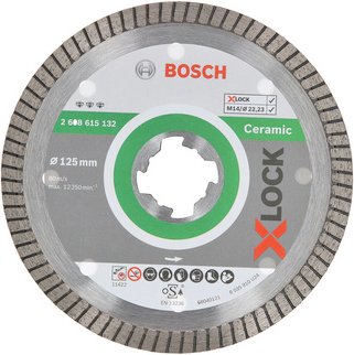 BOSCH Diamanttrennscheibe, Best for Ceramic, Extra Clean Turbo 125 x 22,23 x 1,4 x 7
