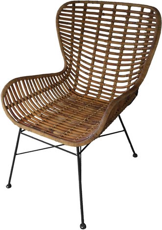 SIT Stuhl »RATTAN«, BxHxT: 60 x 88 x 70 cm, rattan/metall - beige