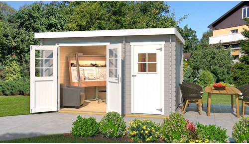 WEKA Gartenhaus »254«, Holz, BxT: 390 x 244,9 cm (Außenmaße inkl. Dachüberstand) - grau