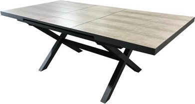 CASAYA Ausziehtisch, »Sanogo«, Aluminium, LxBxH: 160/210x100x76 cm, silberfarben