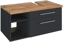 HELD MÖBEL Waschtischunterschrank »Davos«, BxHxT: 90 x 41 x 47 cm - grau