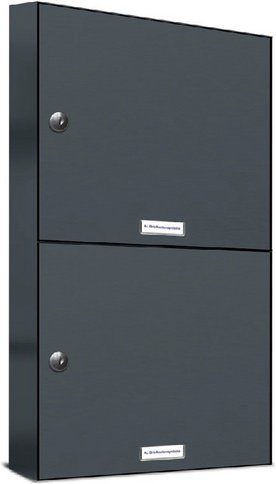 AL BRIEFKASTENSYSTEME Briefkasten, Parteien: 2, Zaundurchwurf, BxHxT: 153,357 x 68,4 x 11,6 cm - grau